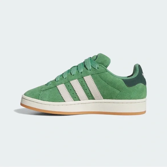 adidas Campus Suede Sneaker in Green with Cream Accents JR0104 NWT - Picture 2 of 15